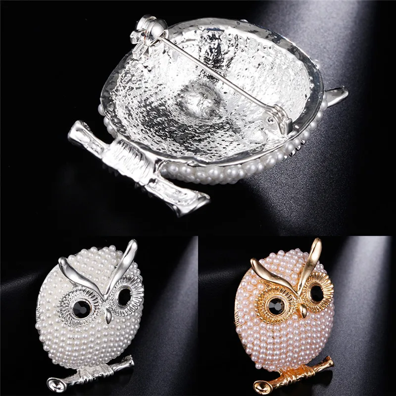 1pc Big Owl Brooch Pins Pearl Brooch Badge Clothes Suit Jewelry Accessories For Wedding Bouquet Vintage Femininos Brooches