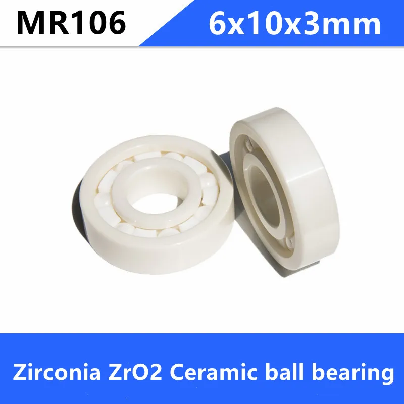 10pcs MR106 Full Ceramic Bearing  6x10x3mm Zirconia ZrO2 Ceramic ball bearings 6*10*3mm MR106