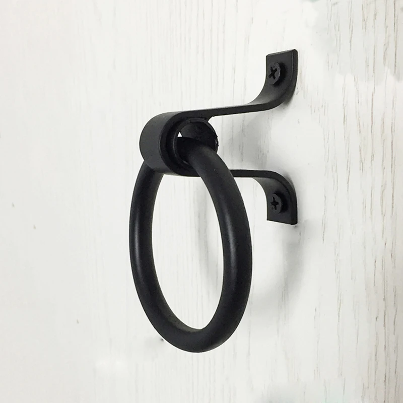 2 PCS Vintage Furniture Handle Black Kitchen Cabinets Pull Knobs Drawer Wardrobe Cupboard steel Door ring