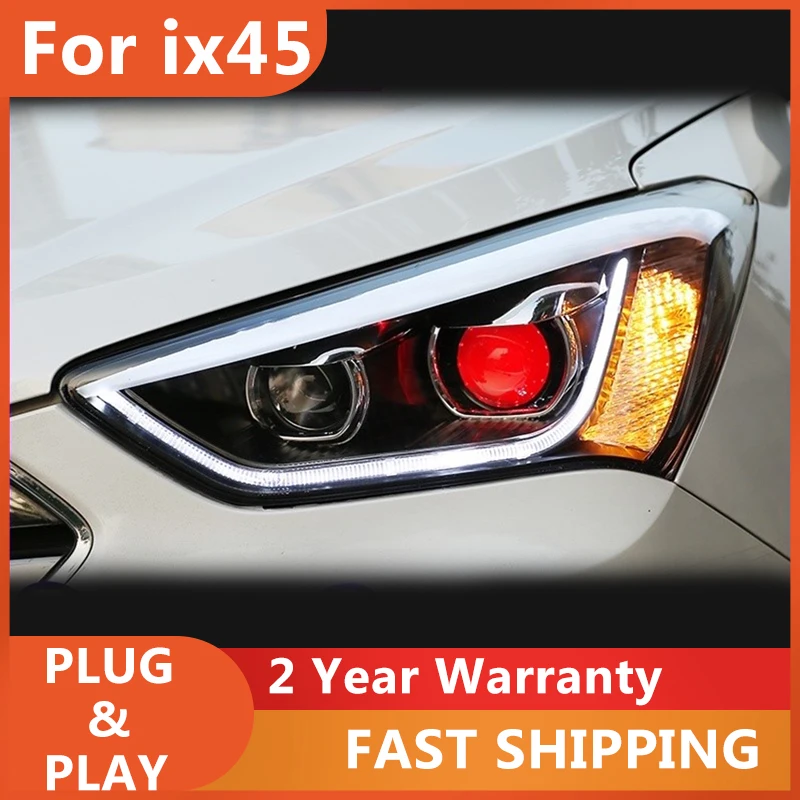 

Автомобильные аксессуары для фар Hyundai IX45 2013-2016 Santa Fe, фара DRL, указатель поворота, линза проектора ближнего и дальнего света