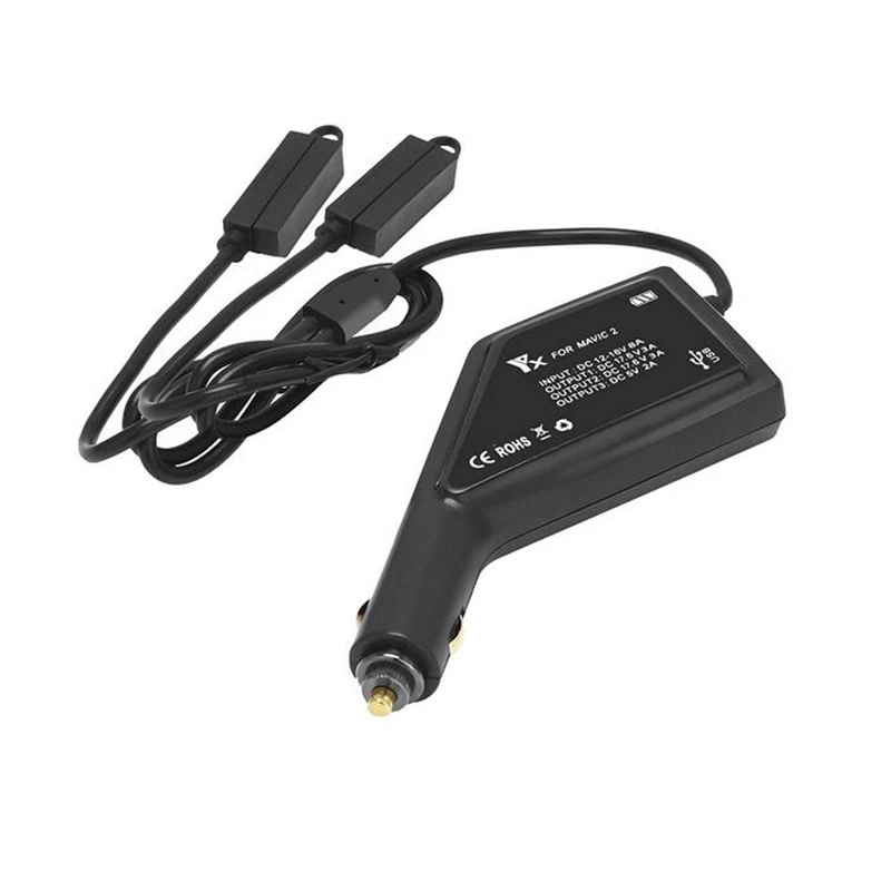 Cargador de coche 3 en 1 para DJI Mavic 2 Pro /Zoom Drone, cargador rápido seguro para batería y mando a distancia, accesorios para Dron