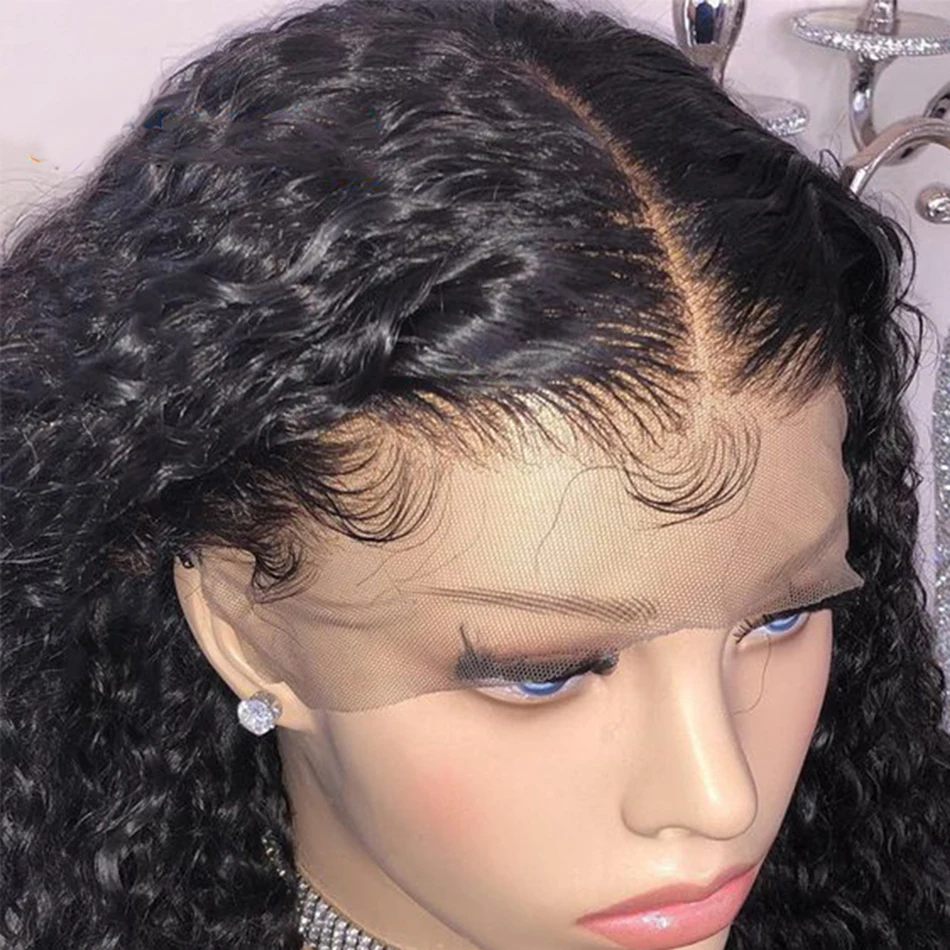 YYong 8-34 Inch 13x4 Transparent Lace Frontal Wig Pre Plucked Brazilian Remy Water Wave Lace Front Human Hair Wigs For Women