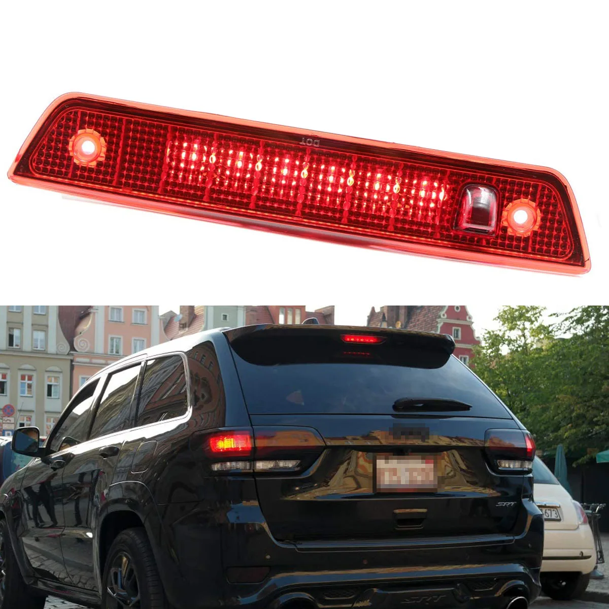 

3rd Third Tail Brake Light High Mount Rear LED Stop Lamp Replacement for Jeep Grand Cherokee 1999-2004 2005-2010