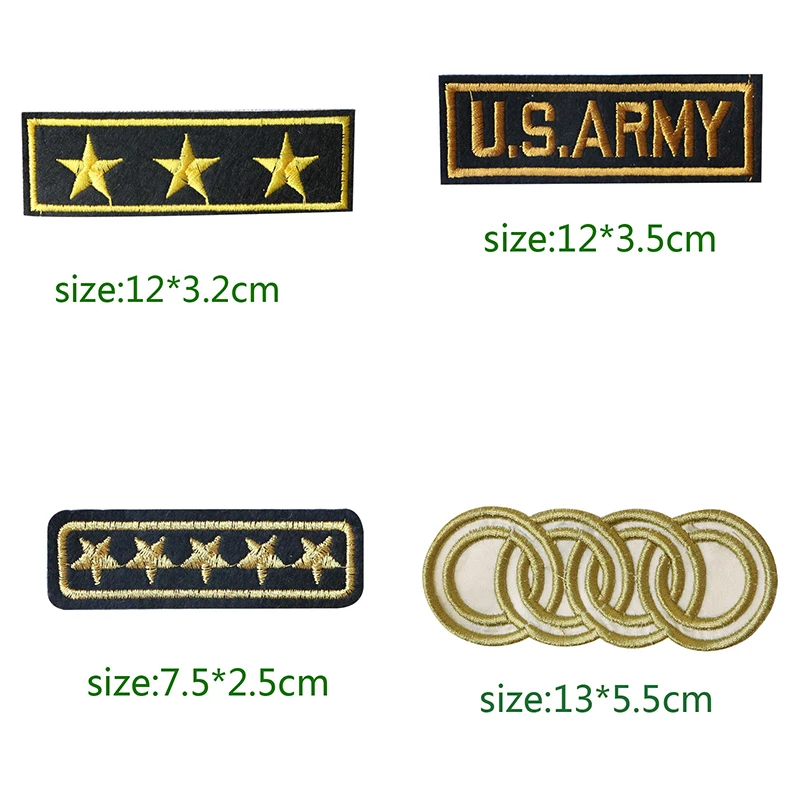 Us ARMY Marine Corps Tactical Epaulettes Shield icon Embroidered Applique Patches for Clothing DIY Iron on Badge on the Backpack