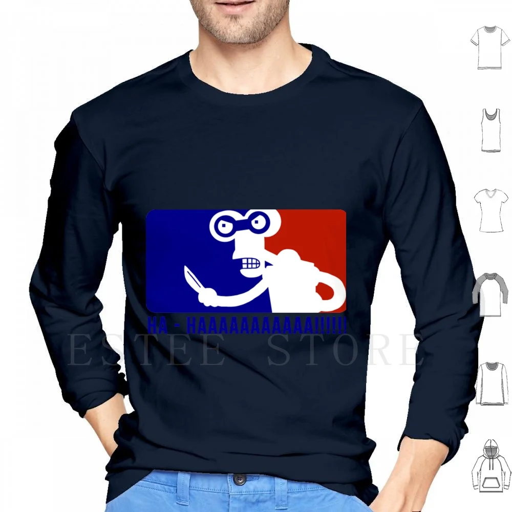 Sudadera con capucha de la Liga Mayor Stab de manga larga Major League Stab Beer Bender Dr Zoidberg Farnsworth Fry divertida gimnasio Leela Mashup parodia