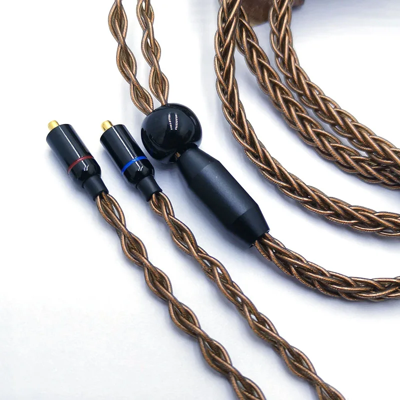RY-C9 Mmcx Cable 3.5/2.5/4.4mm 1.2m DIY Replacement  Silver plated  Upgraded 8 core wire cable For Repair DIY HIFI mmcx earphone