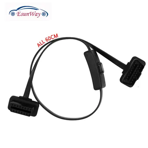 1 male to 1 Female/Dual Female/3Female OBD Flat Extension Cable with/Without Switch
