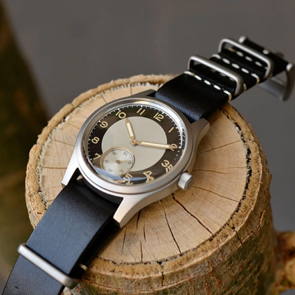 Baltany Men Pilot Watch 36mm Military Quartz Wristwatch Bubble Sapphire 100M Waterproof C3 Luminous VD78