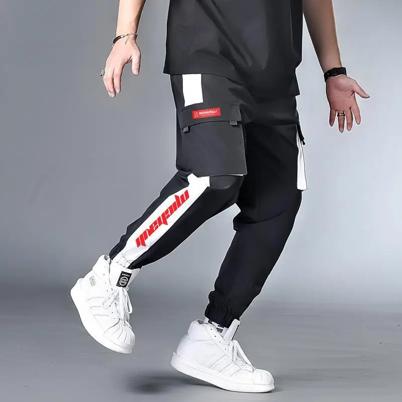 Large Plus Size 5XL 6XL 7XL Mens Cargo Pants Female Splice Drawstring Boys Loose Man Harem Pants Slacks Large Cropped Trousers