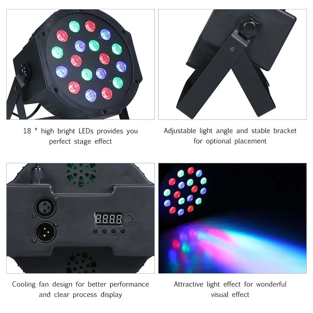AC90-240V 18W 18 LED RGB Stage Light Par Light Drop Shipping