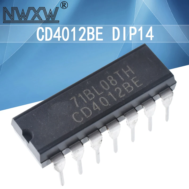 10pcs/lot CD4012 CD4012BE in-line DIP-14 HEF4012 dual 4-input NAND chip IC 4012