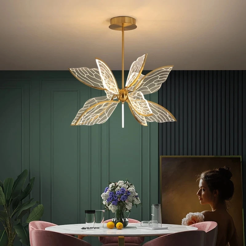 Nordic Butterfly LED Lights Living Room Pendant Lamp Home Decor Chandeliers Lighting Kitchen Decor Chandelier AC85-265V