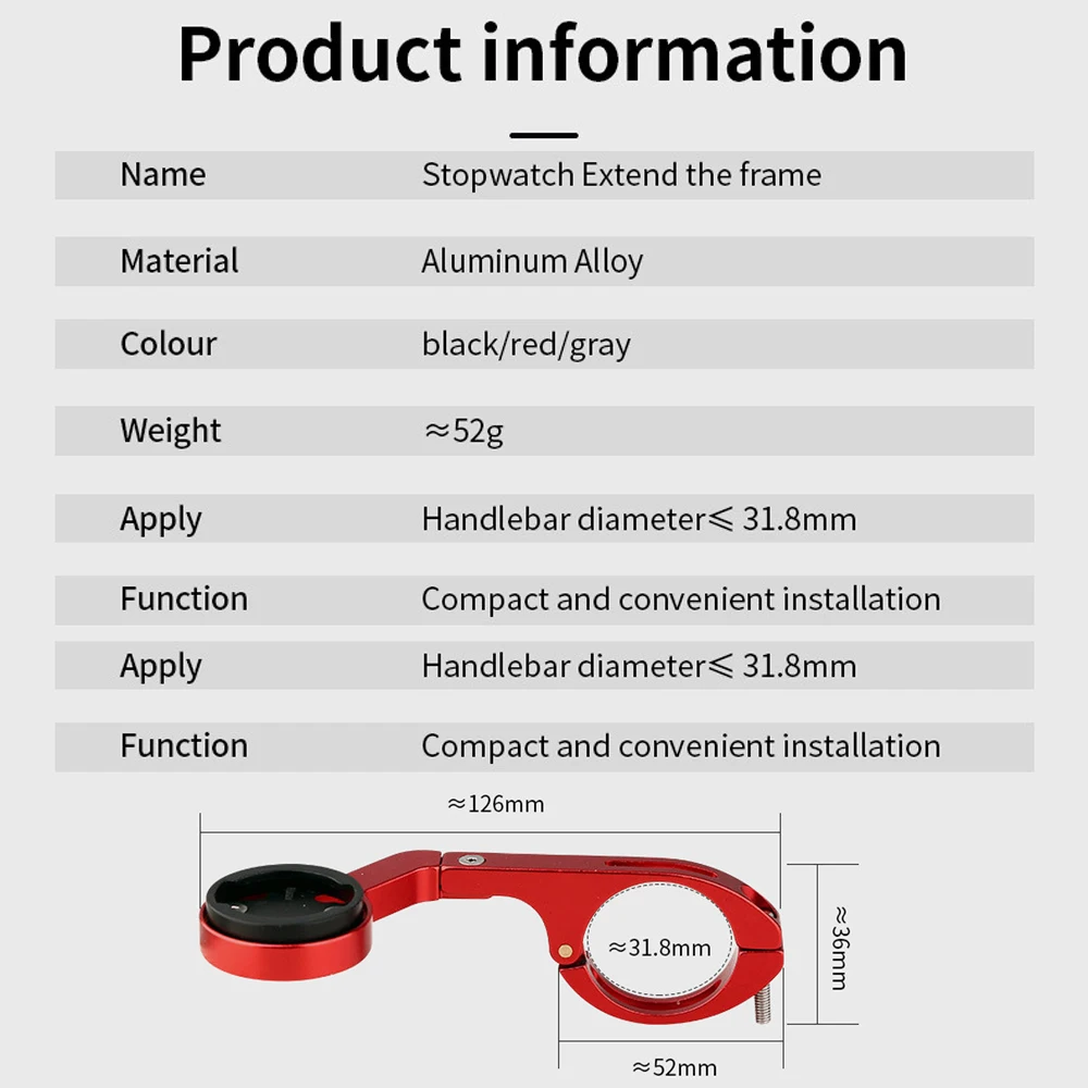 Bicycle Computer Odometer Wireless Support Extended Holder Gopro Camera Mount Bracket Handlebar For GARMIN XOSS BRYTON