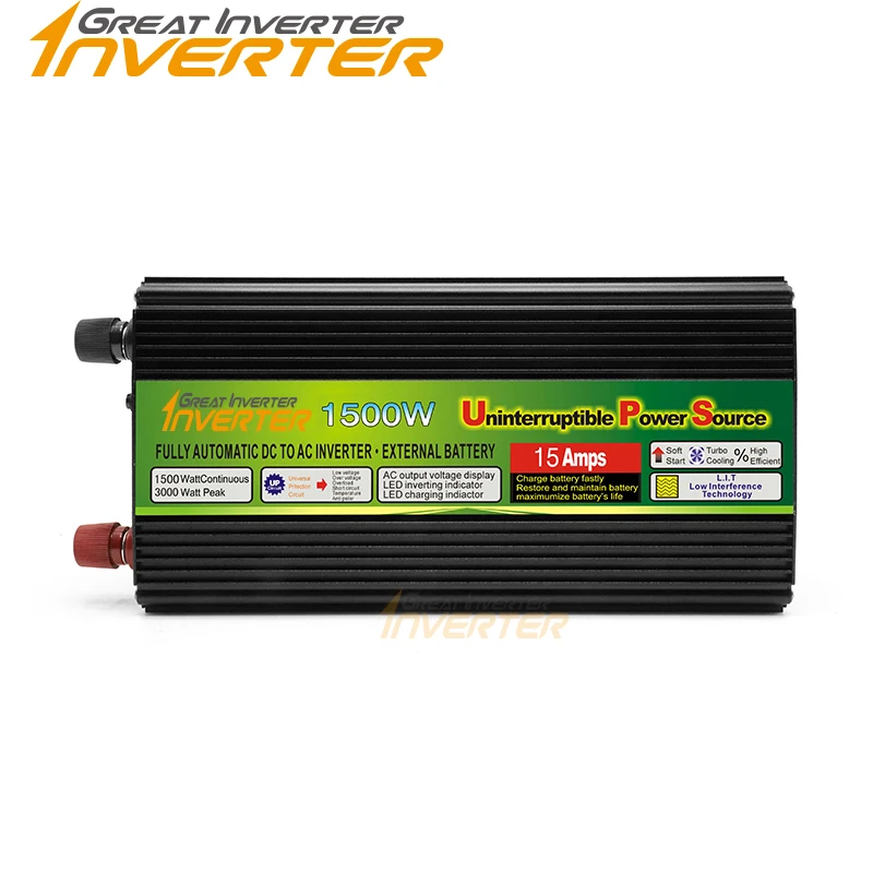 Imagem -04 - Ups Inversor de Carregamento de Onda Senoidal 220v 110v Inversor de Potência Carregador Transformador de Tensão Usb 1500w Conversor Adaptador Casa 12v 24v