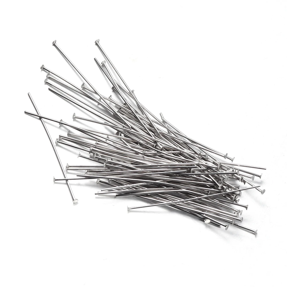 100Pcs 15/20/25/30/35mm Stainless Steel Straight T Head Pins Needles for DIY Jewelry Making Earring Findings Bulk Supplies