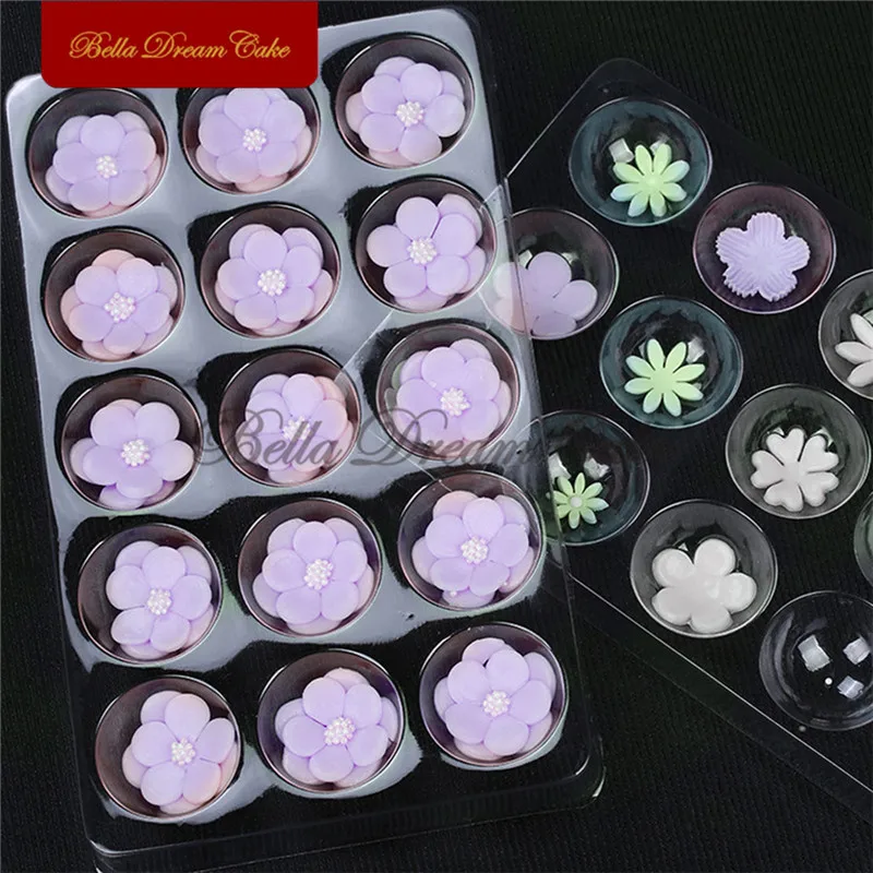 2pcs/set 15 holes Cake Fondant Sugar Flower Drying Rack Petal Shaping Tray Transparent Plastic Mould Cake Decorating Tools