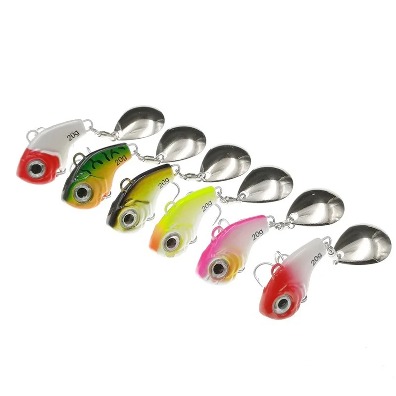 FLYSAND 20g Metal Mini VIB With Spoon Fishing Lure Fish Hooks Fishing Tackle Pin Crankbait Vibration Spinner Sinking Bait Lure