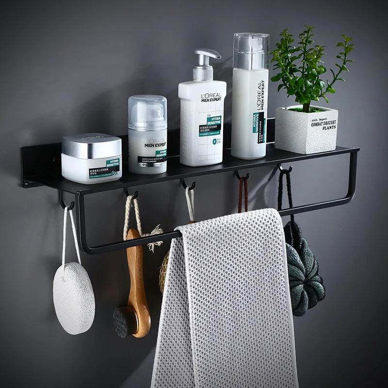 Space Aluminum Bathroom Shelve Shampoo Storage Rack Bathroom Basket Holder Black Bathroom Accessorie Shower Corner Shelf