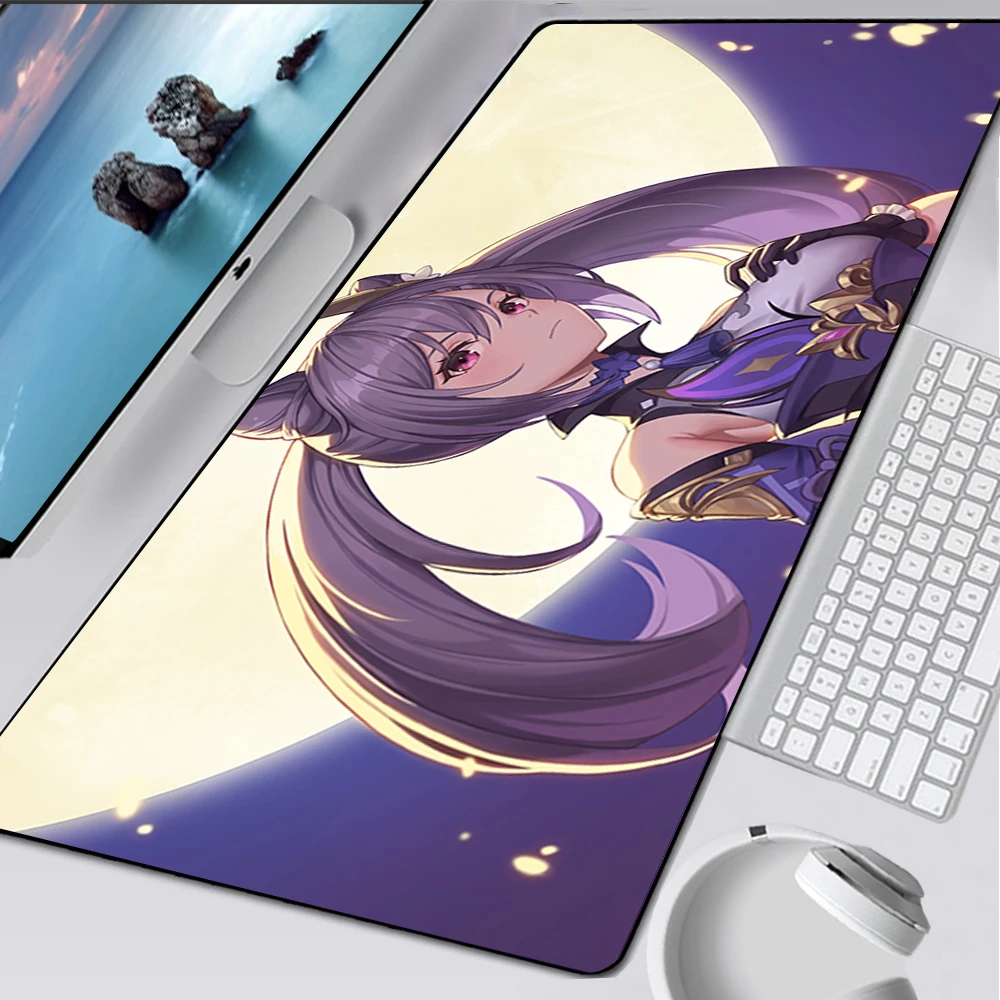 Large Gaming Mouse Pad Computer Mousepad PC Gamer Mouse Mat Laptop Mausepad Genshin Impact Keqing Carpet Keyboard Mat Desk Pad