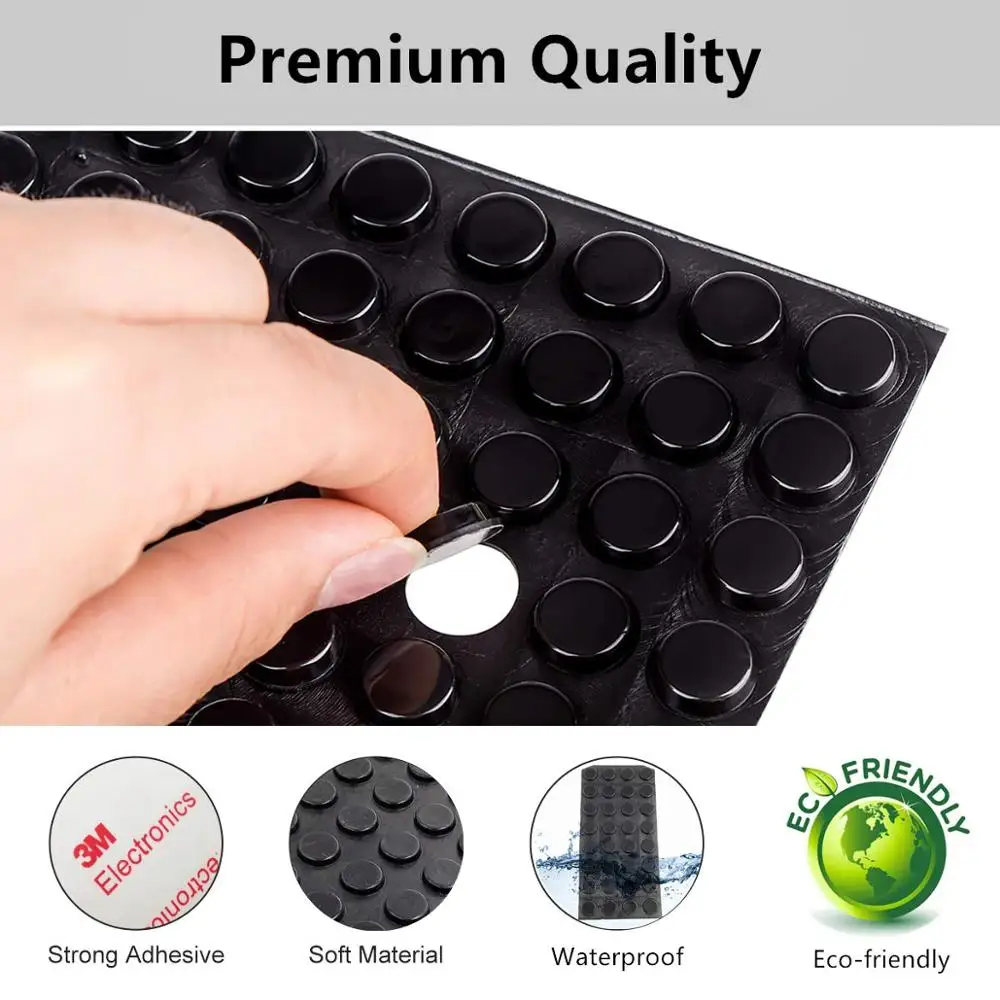 64pcs 12.7*3.5 Furniture Bumpers Adhesive Bumper Pads Noise Dampening for Cabinets Doors Drawers and Surface Protection for Wall