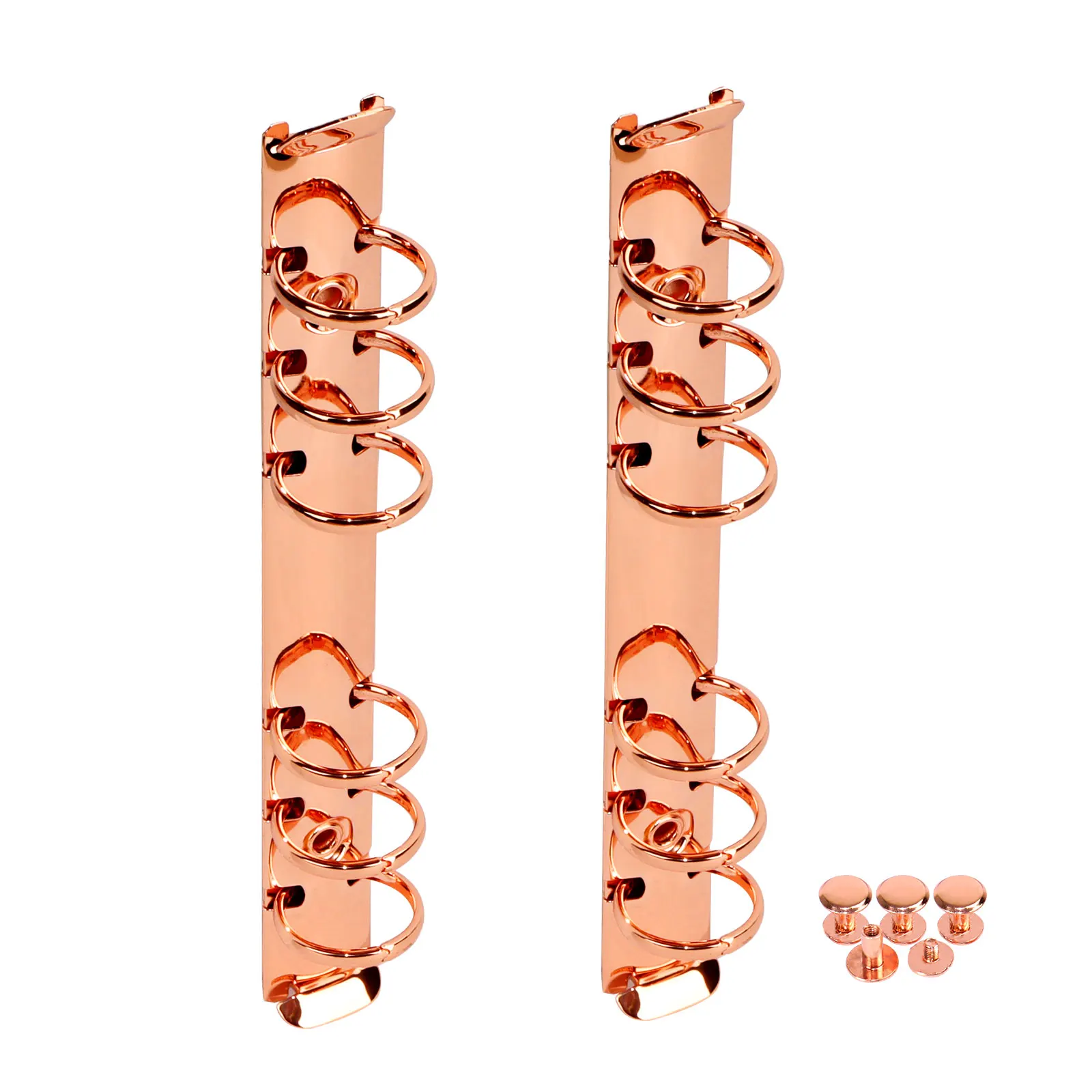 Rose Gold Metal A5 Ring Binder Clips Gold Loose-Leaf Binder File Folder Hoop DIY Album 6 Hole A5 Ring Binders 30mm