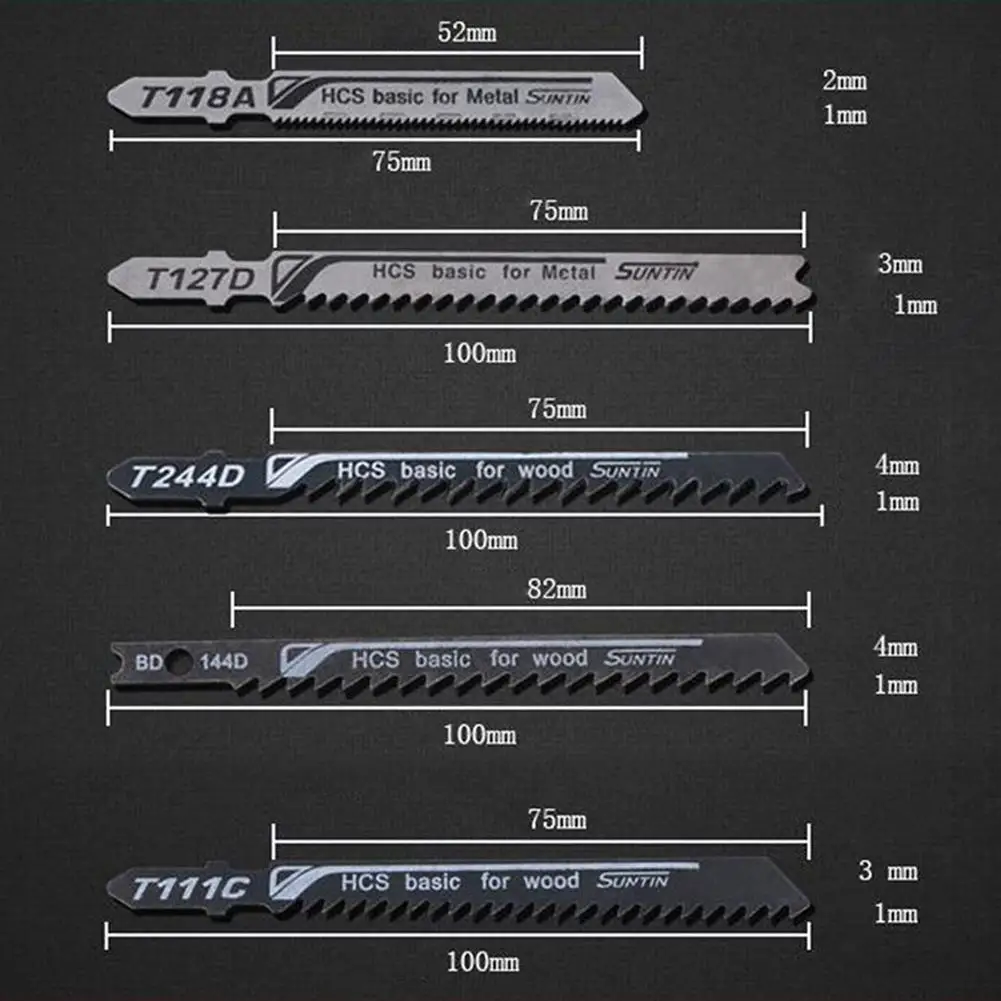 จิ๊กซอว์ใบมีด T Shank ใบเลื่อยชุด T244D T144D T111C T118A สำหรับไม้โลหะพลาสติก