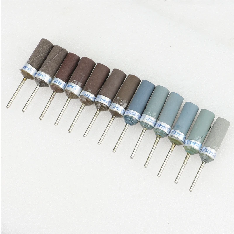 HOT Sale Professional 13pcs Cylinder Sandpaper Rod Electric Polishing Grinding Head Sandpaper Rod Jewelry Making Tool