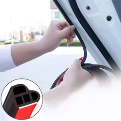 Car Door Rubber Seal Strips Auto Double Layer Sealing Stickers For Door Trunk Sound Insulation Weatherstrip Interior Accessories