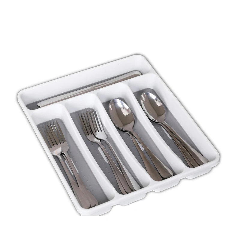 Plastic Cutlery Tray Kitchen Drawer Organizer Separation Cutlery Organizer  for Spoon Fork Knife Shelf  Tableware Storage Box