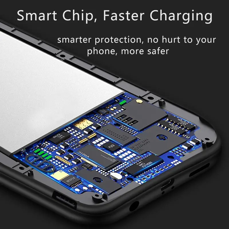 5000mAh Silicone shockproof Battery Charger Case For Xiaomi Redmi Note 8 Pro Slim External Power Bank Charging Back Full cover