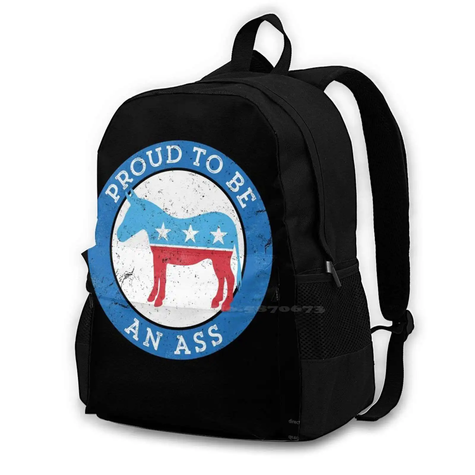 Proud To Be... {a Democrat} Funny Political Play On Dnc Donkey Teen College Student Backpack Laptop Travel Bags Resist Truth