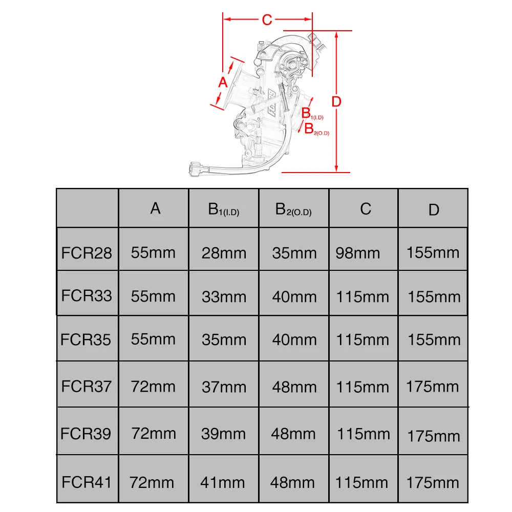 Alconstar FCR28 33 35 37 38 39 40 41MM FCR Carburetor Flat slide For Keihin CRF450 CRF650 FS450 Husqvarna KTM Dirt Bike