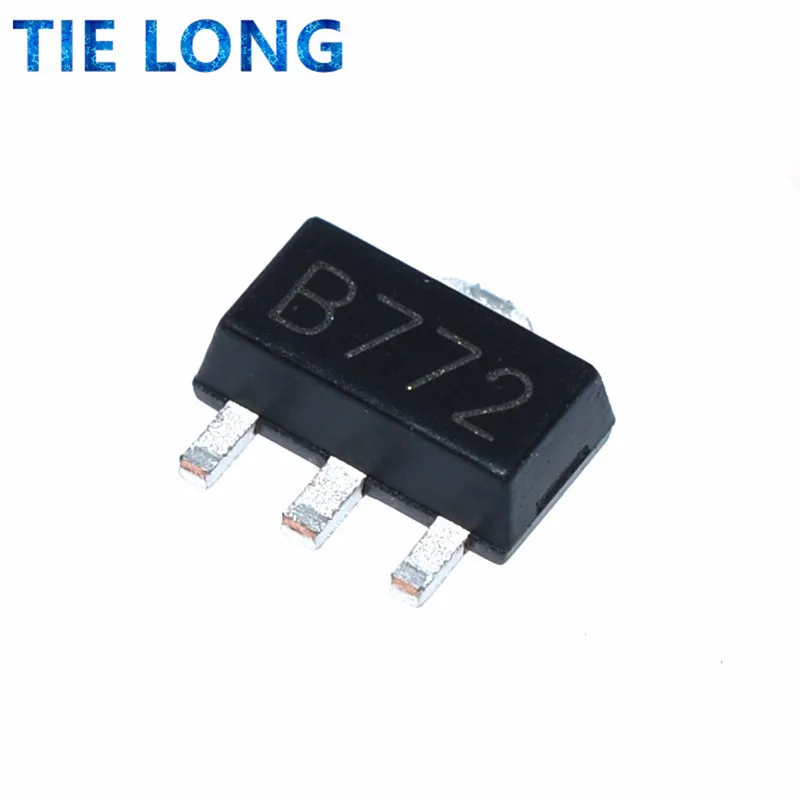 100PCS 2SB772 B772 D882 2SD882 SMD PNP MOYEN TRANSISTOR de PUISSANCE SOT-89