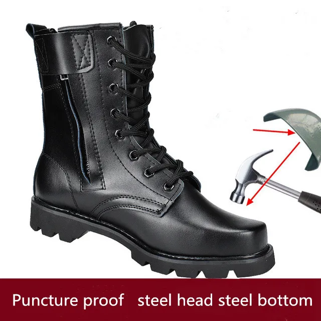 Men Boots Winter Lace Up Waterproof Combat Ankle Tactical Snow Boot Man Plus Big Size Work Shoes Mens