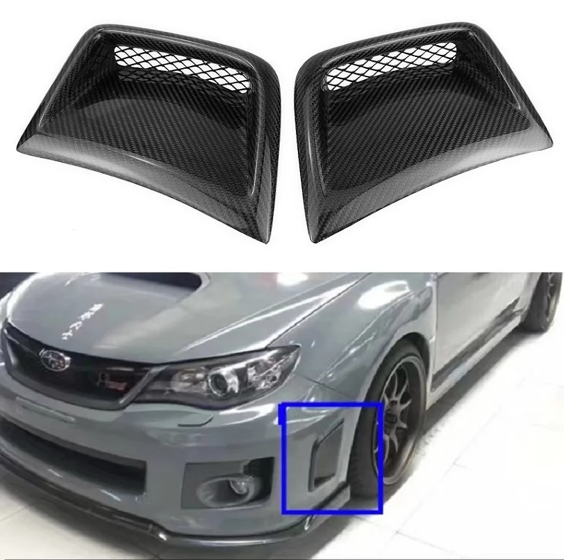 

Carbon Fiber Engine Hood Fender Outlet Cover Intake Trim Front Bumper Side Air Vent For Subaru STI WRX GRB Wagon 10th 2008-2014