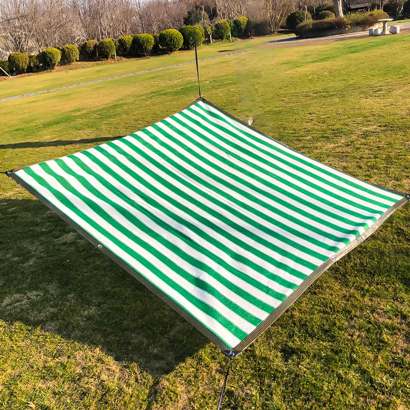 Grass Green Stripes Sun Shade Sail Balcony Courtyard Sun Shelter Outdoor Garden Protection Awning Summer Sunscreen