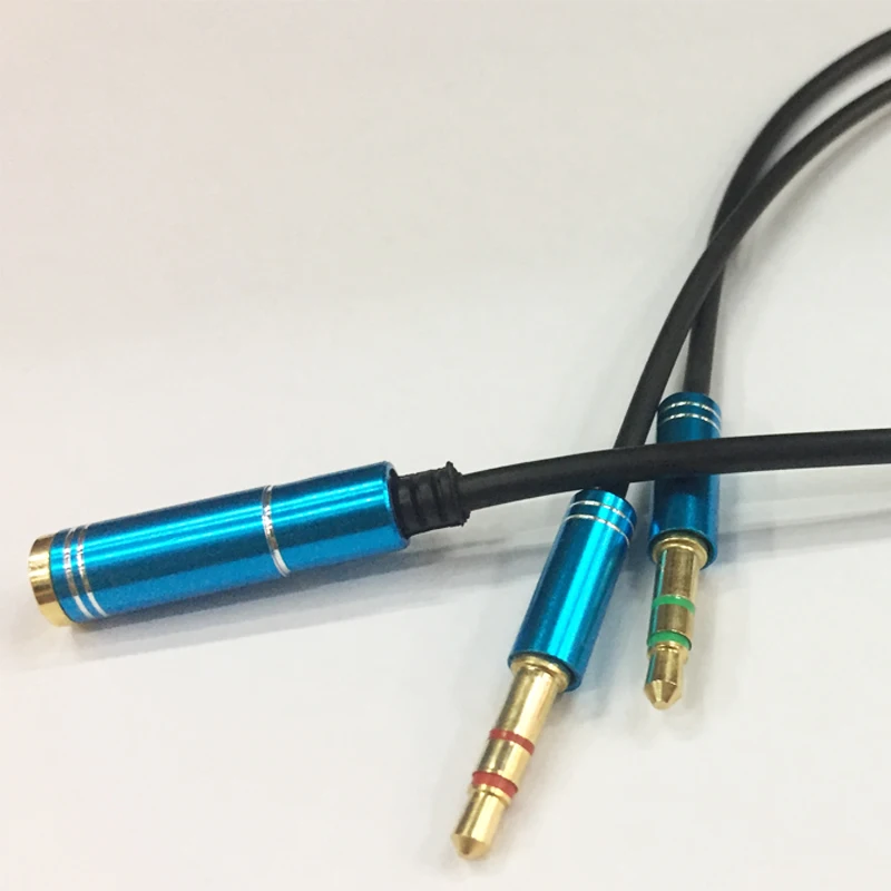 Cable de Audio metálico de 3,5mm para auriculares Y micrófono, cable auxiliar de 3,5mm para auriculares de un minuto, dos cables de Audio de gama alta de 3,5mm