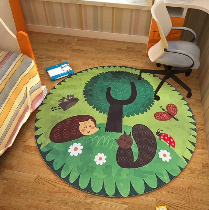 

Baby Cartoon Animal Cat Play Mats Pad Rug Toys For Children Room Decor Photo Props Toddler Kids Crawling Blanket Round Carpet