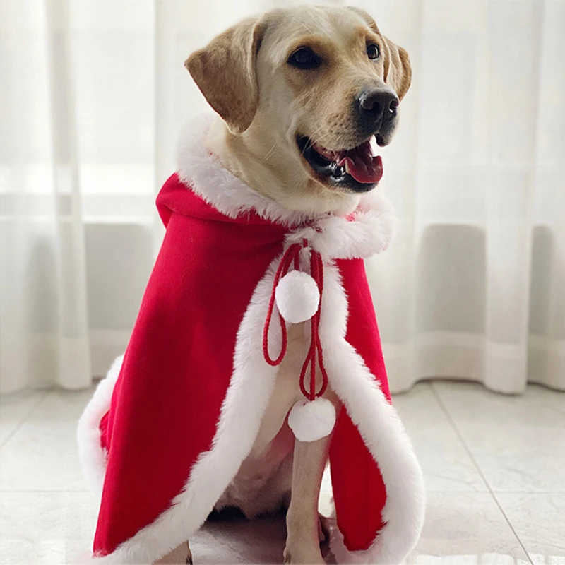 Christmas Dog Costume Winter Big Dog Large Dog Cloak Golden Retriever Labrador Weimaraner Husky Samoyed Border Collie Pet Coat