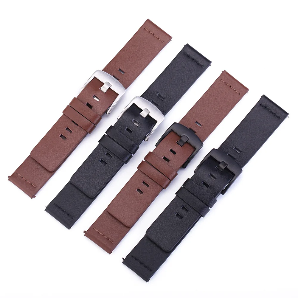 Italian Oily Genuine Leather Watch Band 18 20mm 22mm 24mm For Samsung Galaxy Watch 42mm 46mm SM-R810/R800 Quick Release Strap