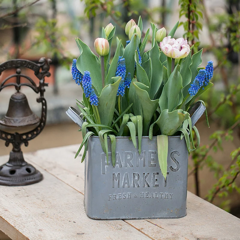 

Farm Vintage Retro Metal Planter Flower Pot
