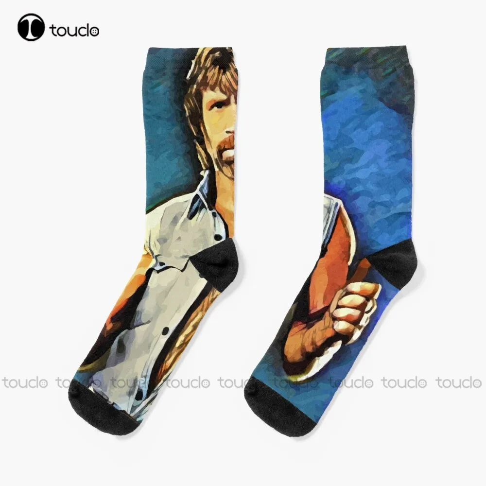 Chuck Norris - Thumbs Up Socks White Men'S Socks Thanksgiving Christmas New Year Gift Unisex Adult Teen Youth Socks Custom Gift