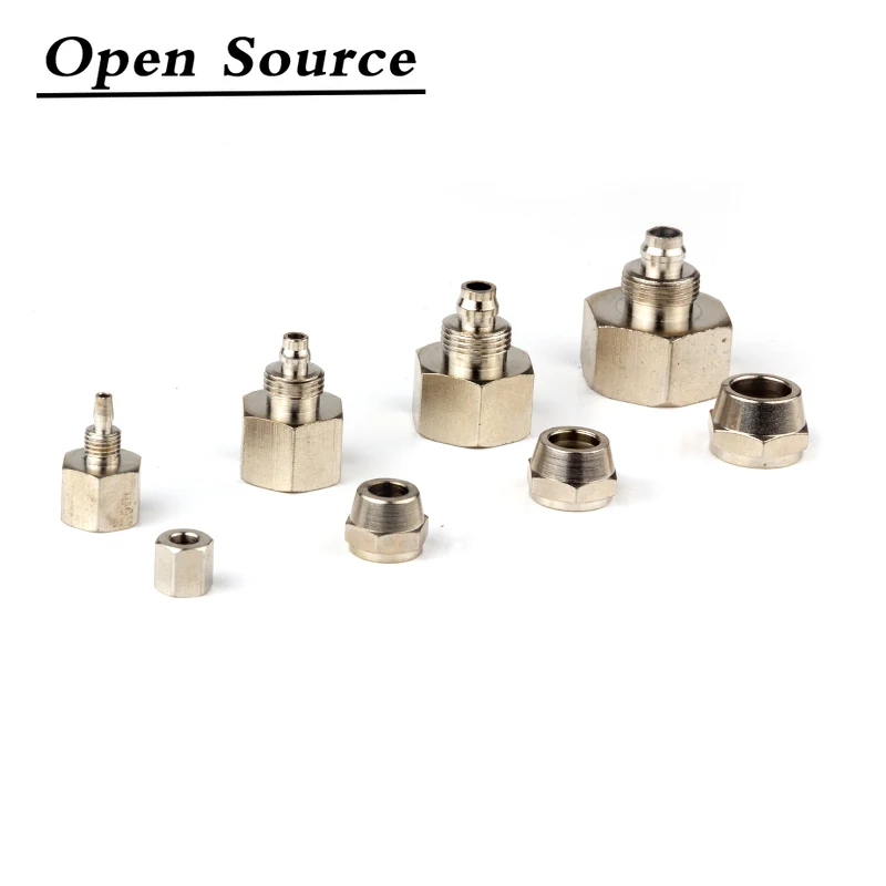 1PCS Internal Thread Straight Through Copper Material Pneumatic Screw PCF Quick Connectors Fitting Gas Hose One Touch Push Into