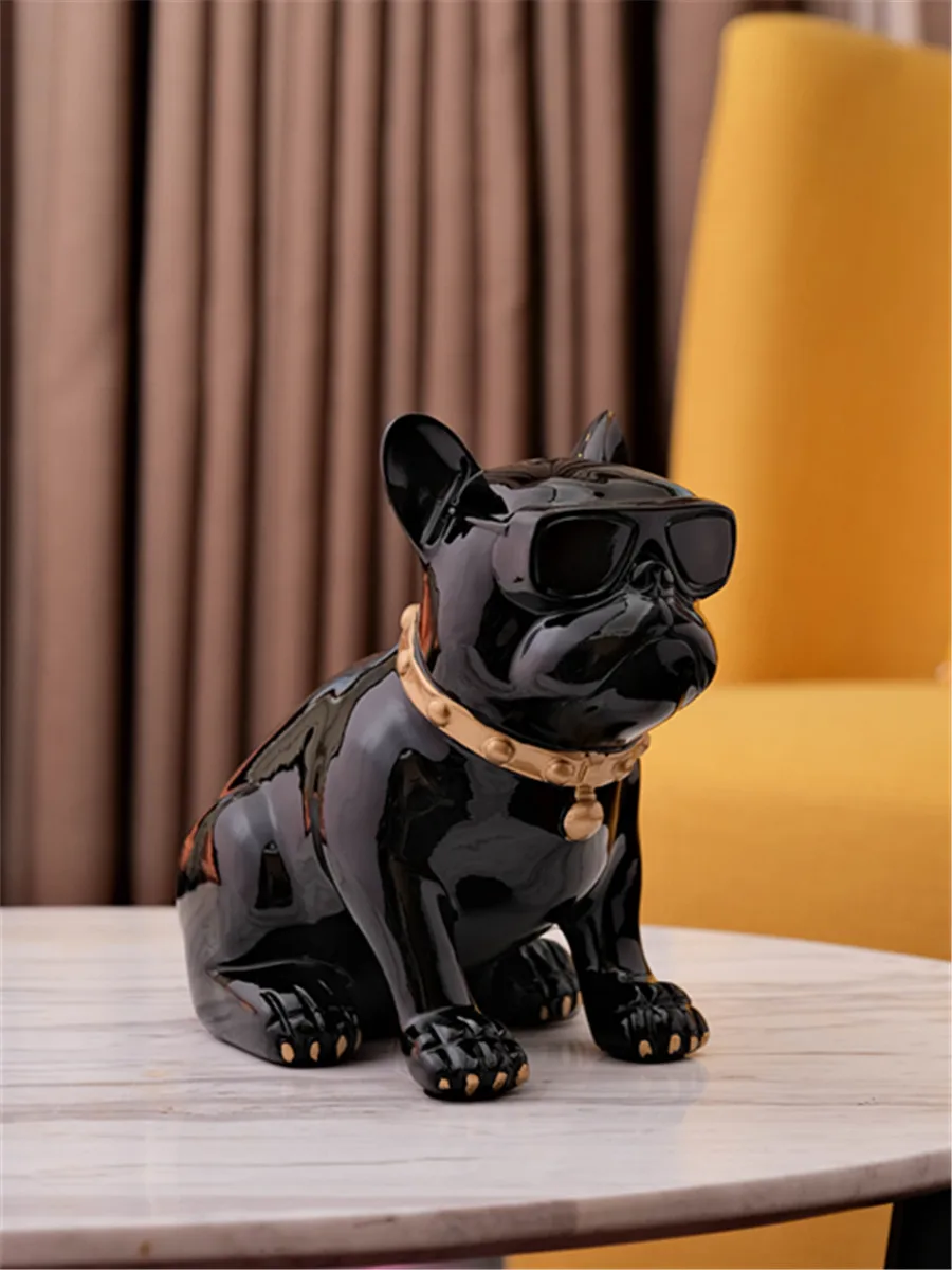 French Bulldog Piggy bank Dog Figurine Money Box For Child Gift Home Decorations Coin Storage Box Holder Coin Bank Toy For Kids