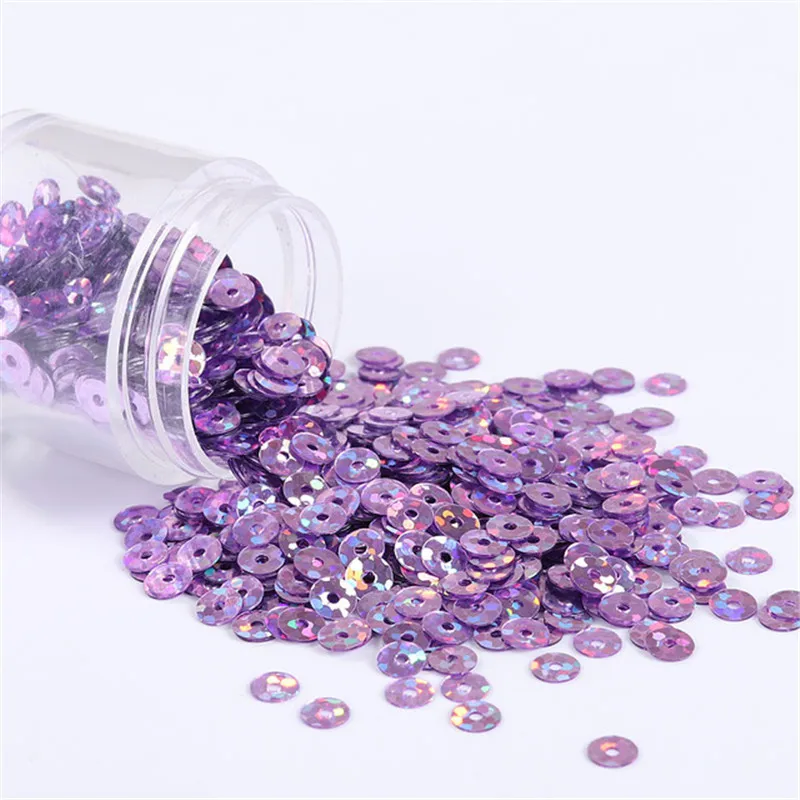 2000p/10g 4mm Hologram Laser Sequins Craft PVC Flat Circle Spangle Sequin DIY Paillettes Clothing Sewing Accessories Lentejuelas