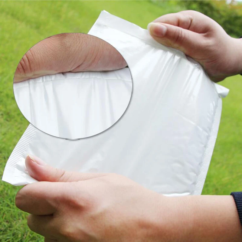 50pcs (11 * 15cm + 4cm) White Pearl Membrane Envelope Waterproof and Shockproof Bubble Bag Mailing Business Office Stationery