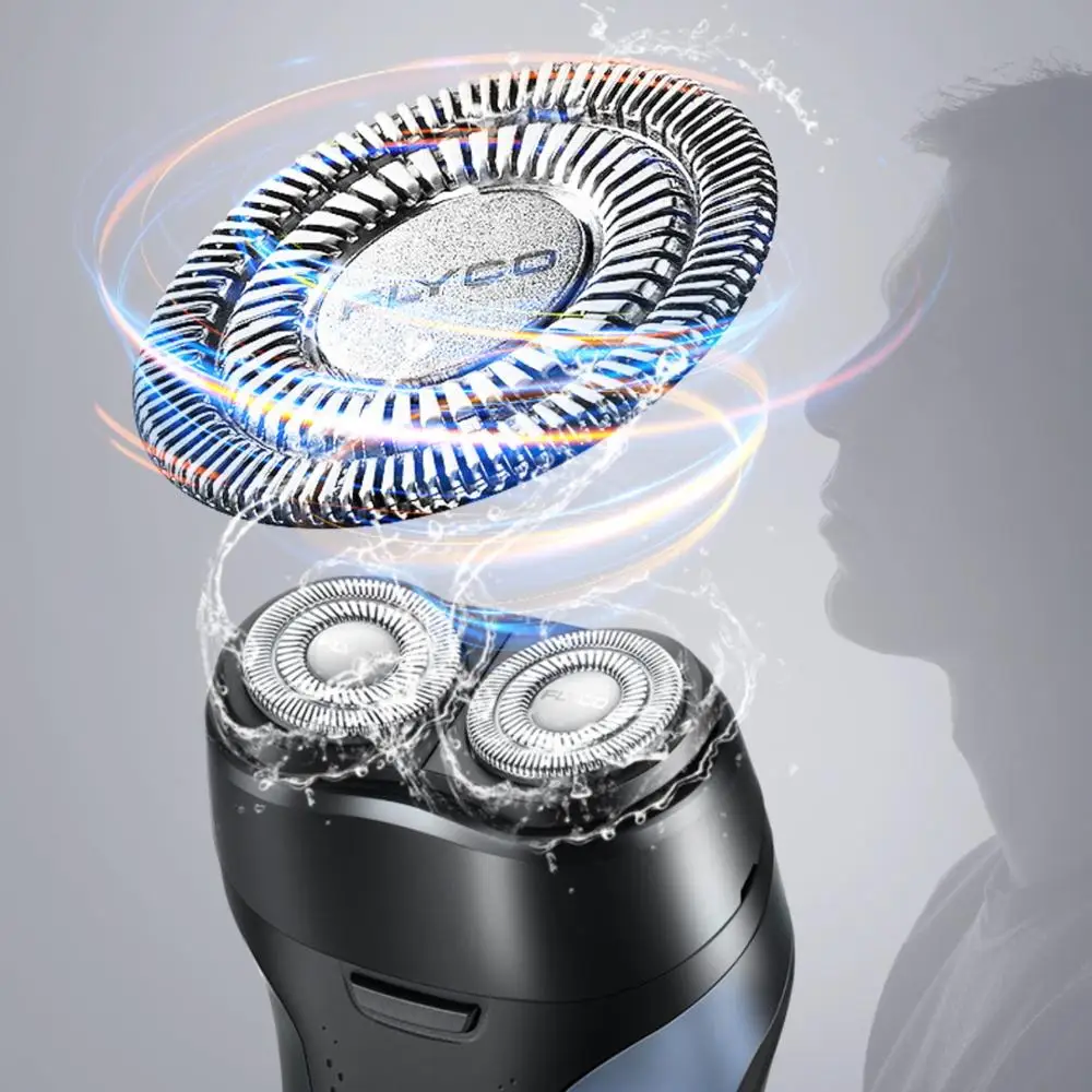 ماكينة حلاقة كهربائية للرجال اللحية الشعر المتقلب ثلاثية الأبعاد رئيس الجافة الرطب آلة الحلاقة قابل للغسل شفرة مزدوجة USB قابلة للشحن