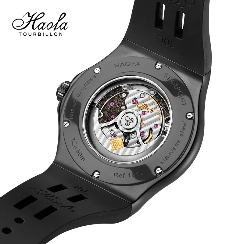 HAOFA Business Mens Watches Automatic Mechanical Waterproof Sapphire Automatic Watch For Men Day And Date Fashion reloj hombre