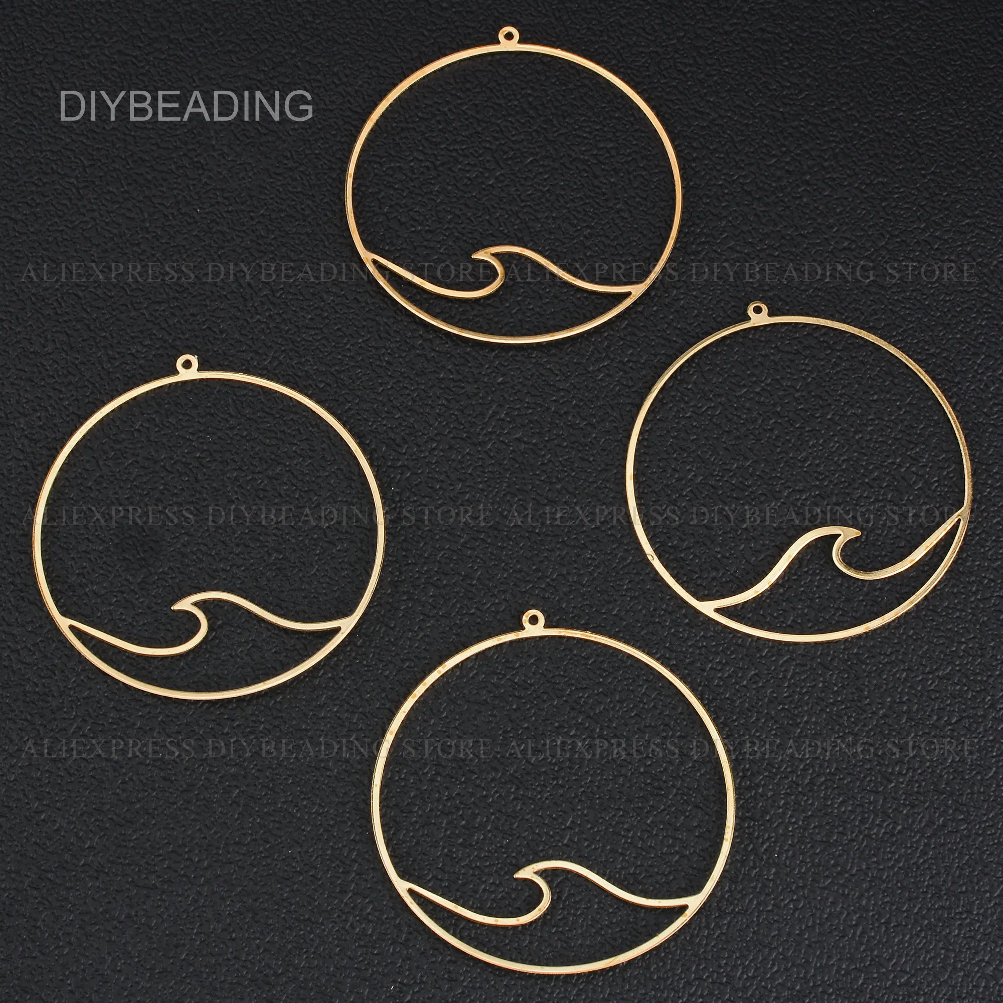 6-500 Pcs Jewelry Making Component Lots Supplies Extra Large Oversize Circle Charm Finding with Wavy Line