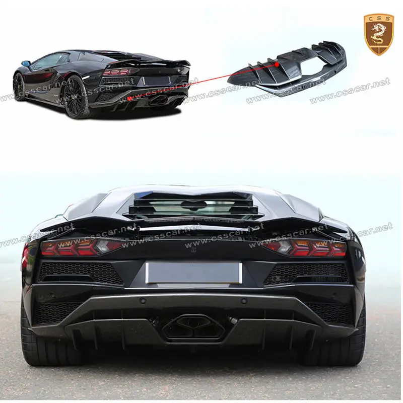 

For Lamboghini Aventador New LP740 Style Carbon Fiber Rear Bumper Lip Upgrade Full Carbon Rear Lips Car Parts Decoration 00385